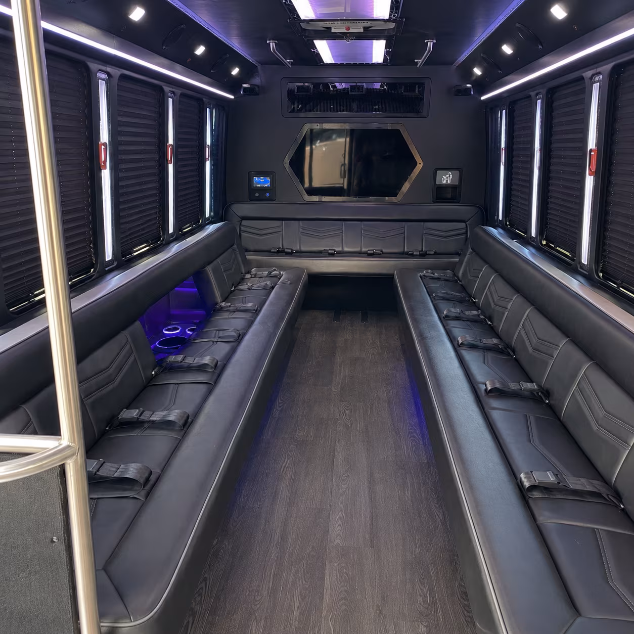 cherry hill 18 passenger party bus interior