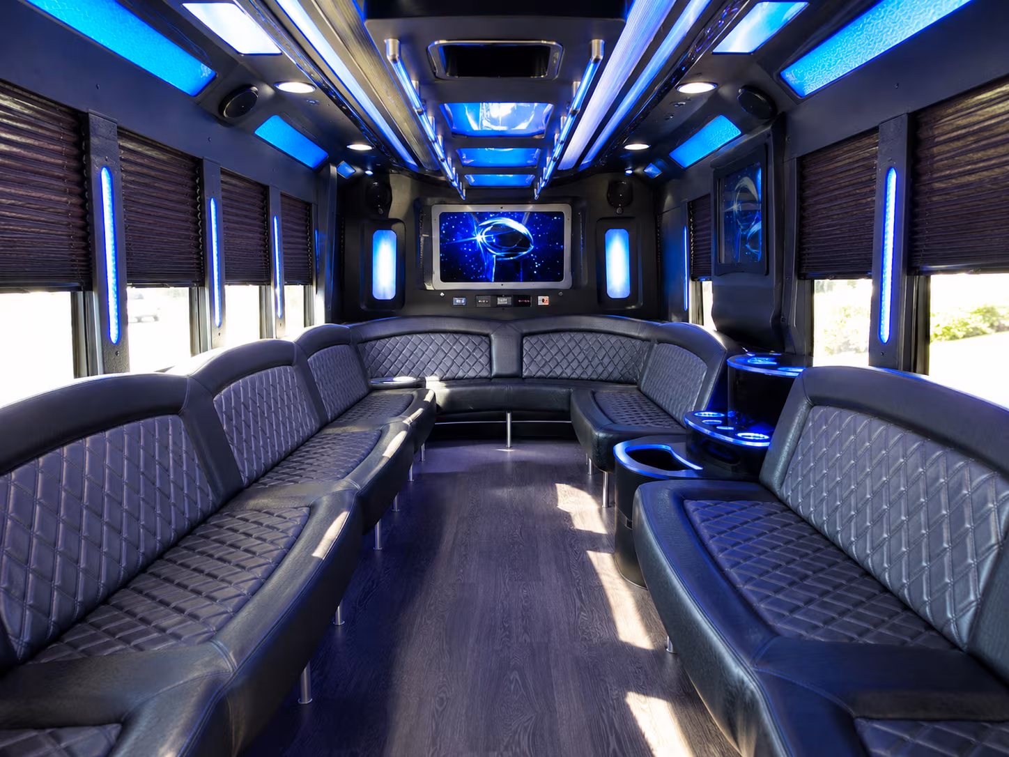 cherry hill 28 passenger party bus inside