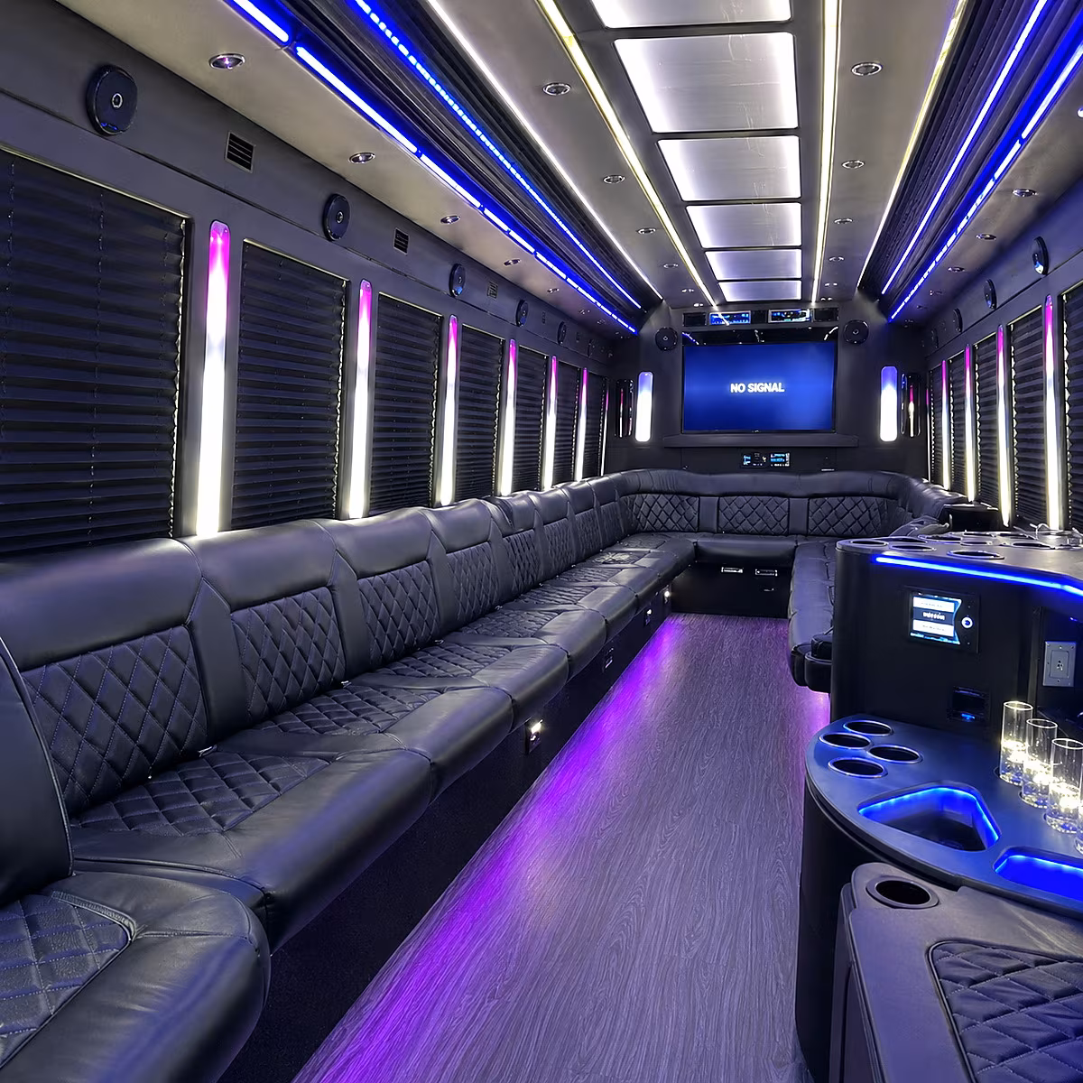 cherry hill 30 passenger party bus inside